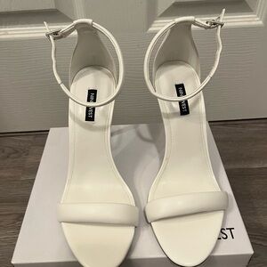 Nine West Women's Cream Ankle Strap Heels